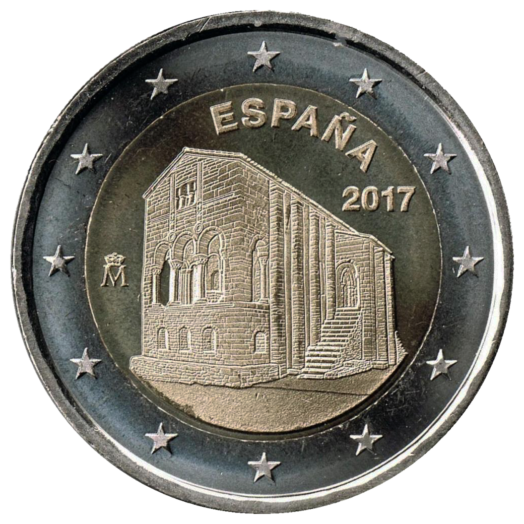 2 euros conmemorativa Patrimonio Mundial, Iglesia de Santa María del Naranco Año 2017